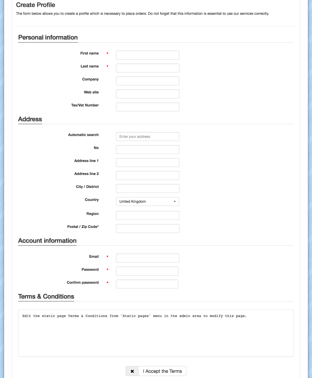 x-cart register page to save address customization